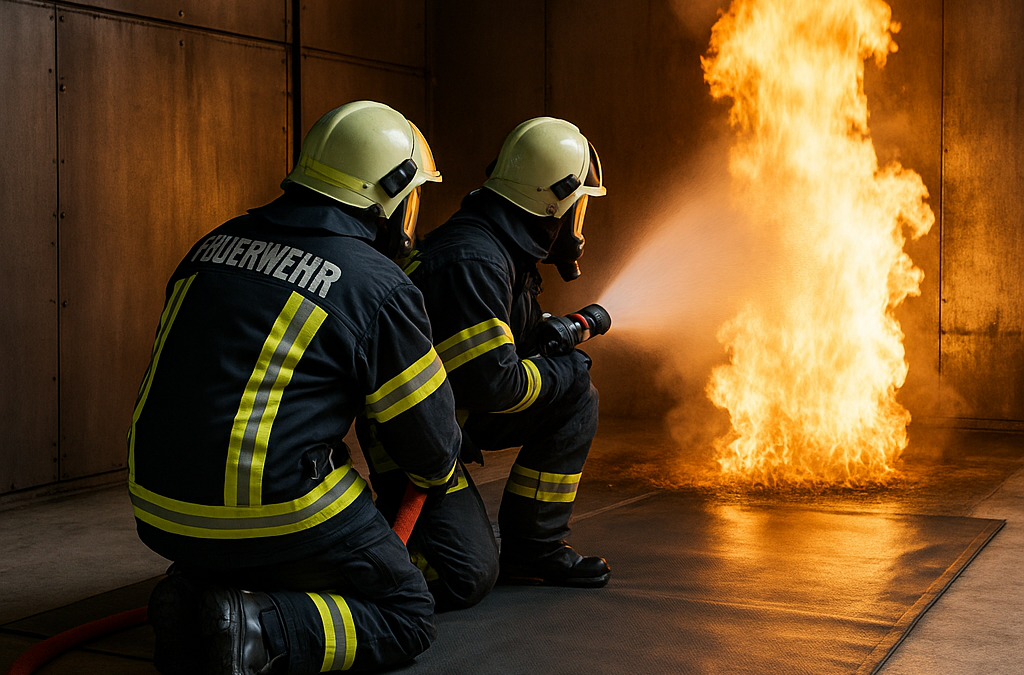 Anwendungen in der Feuerwehr: Ausbildung mit feuerfesten Materialien