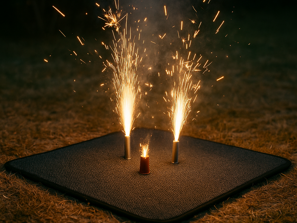 Feuerfeste Unterlage für Feuerwerke